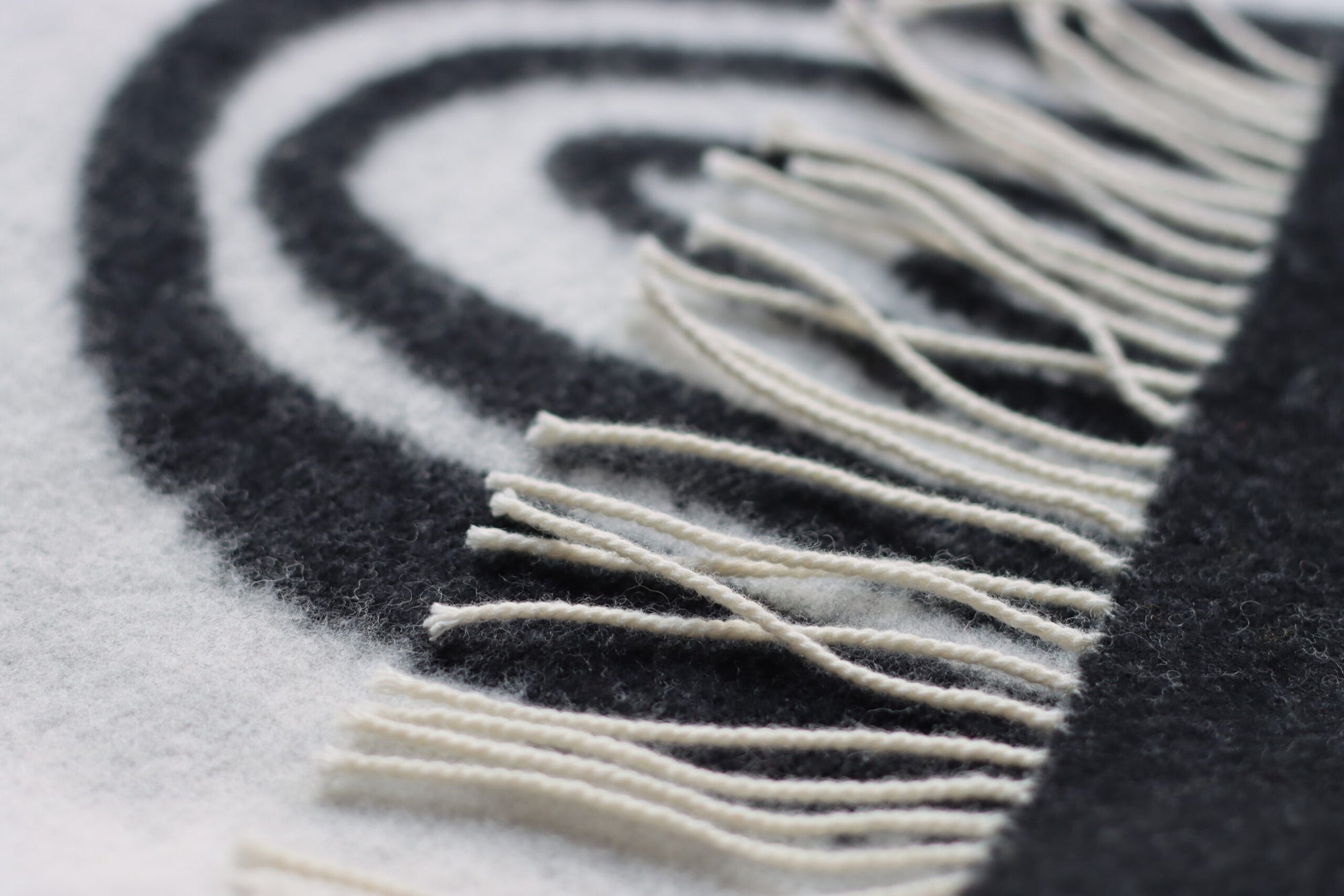 Black White Lambswool Forager Throw