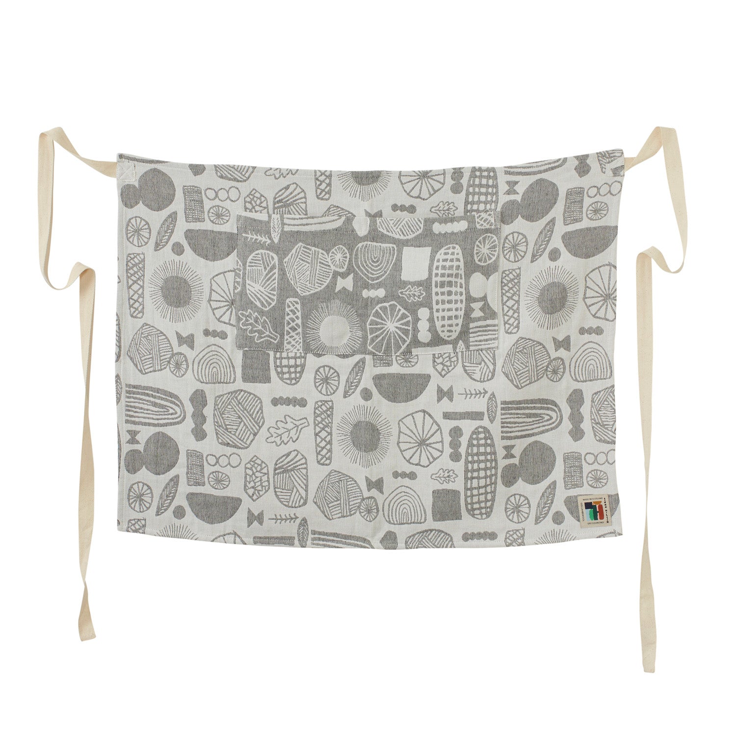 Grey White Cotton Mudlark Woven Apron