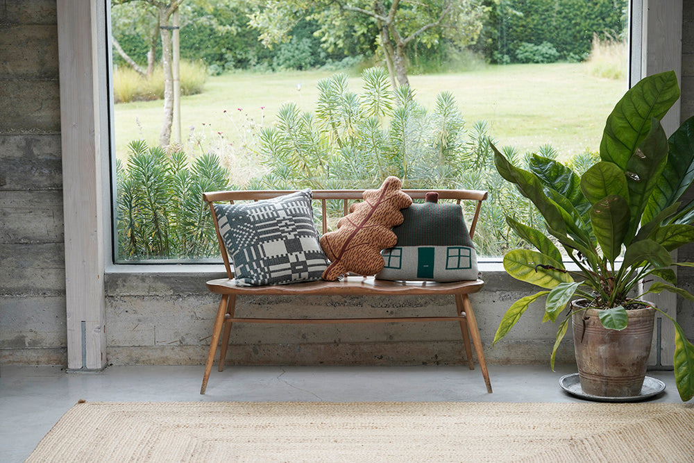 Green Rust Lambswool Cottage Shaped Cushion