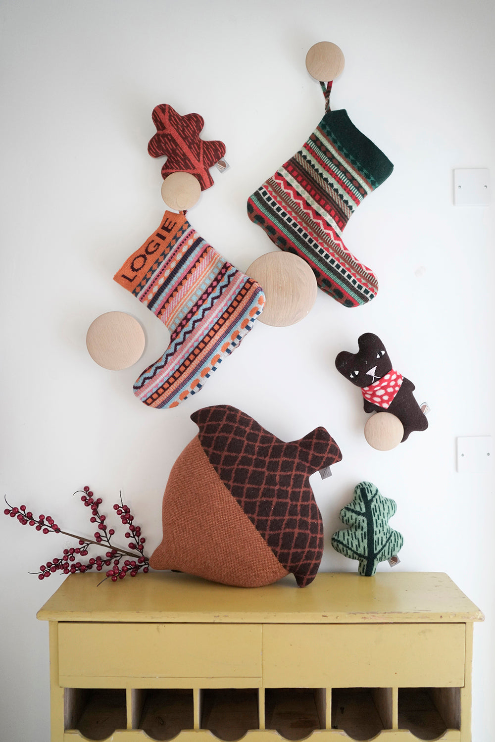 Bespoke Knitted Christmas Stocking - Orange