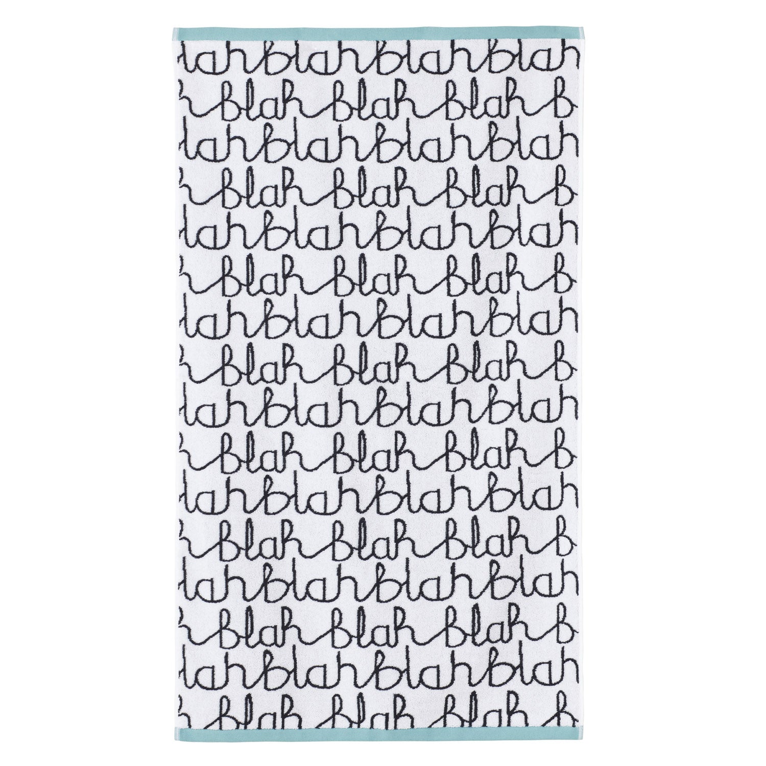 Black White Blah Blah Cotton Bath Towel