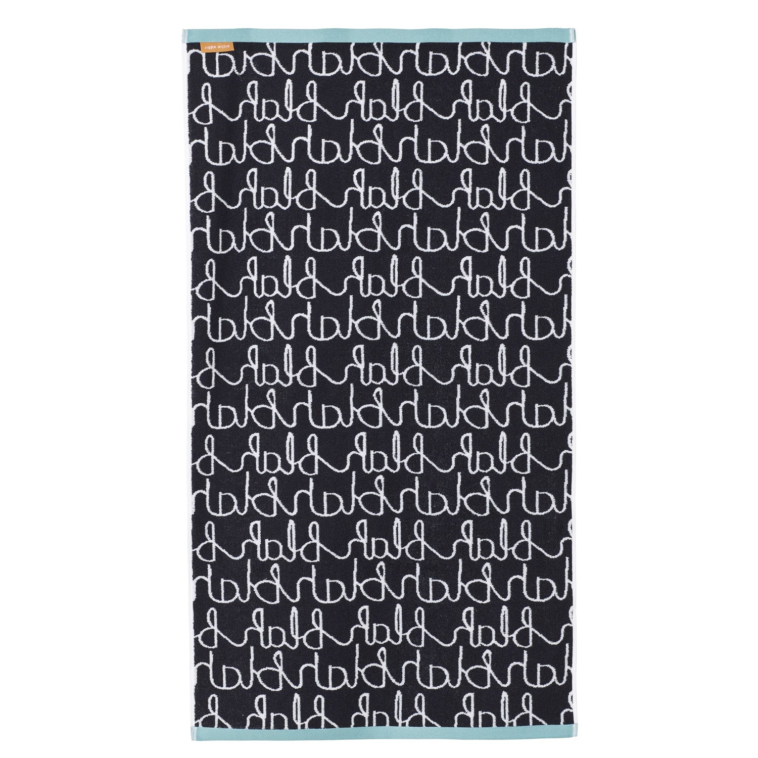 Black White Blah Blah Cotton Bath Towel