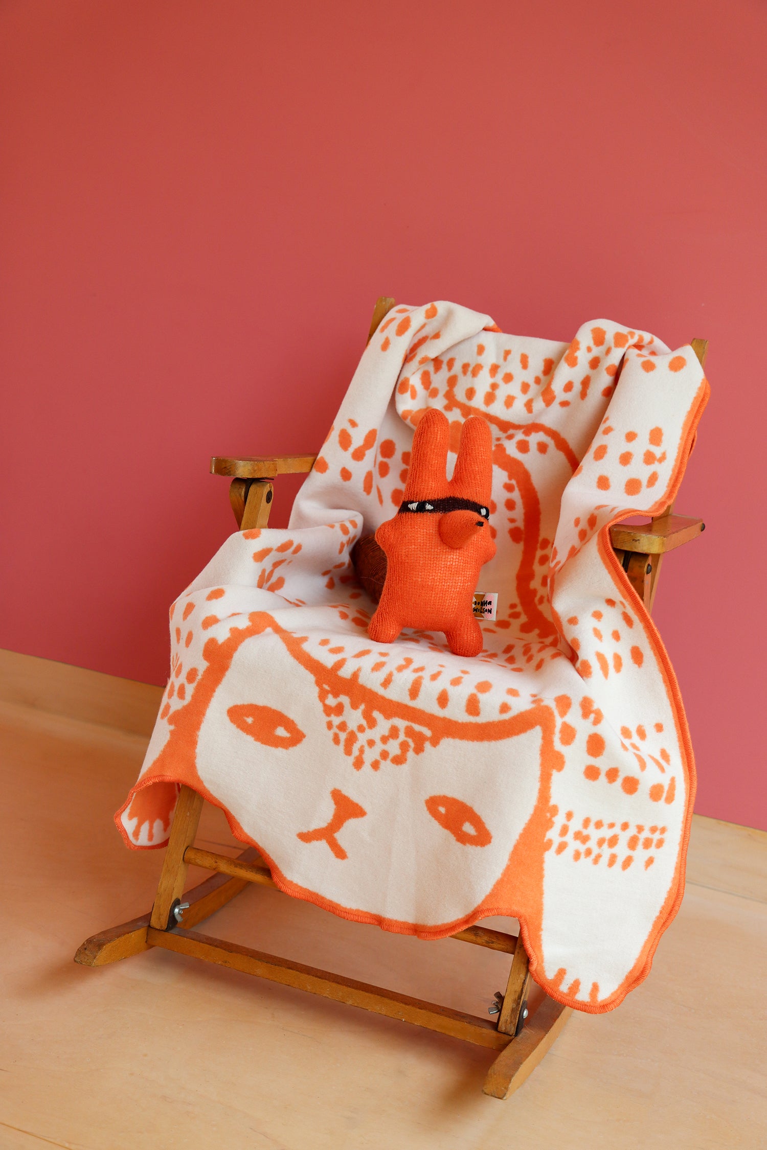 Orange Cat Cotton Mini Blanket