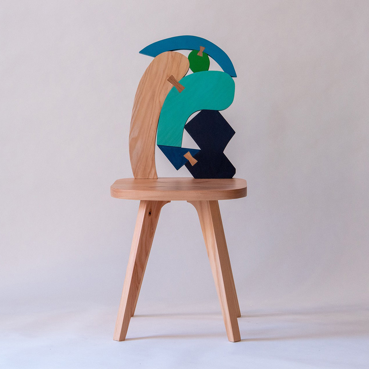 Multicolour Wood Abstract Assembly Chair No. 2