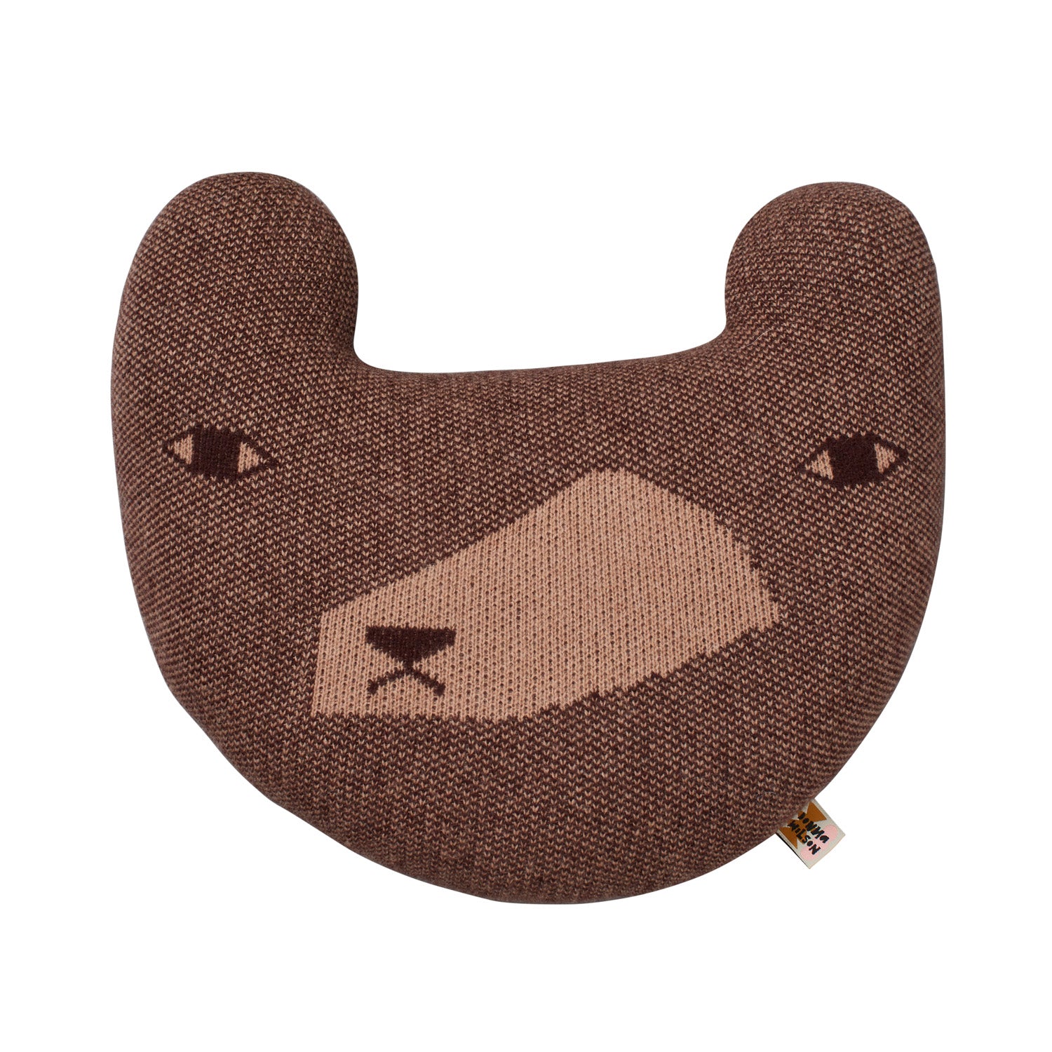 Brown Bear Shaped  Lambswool Cushion