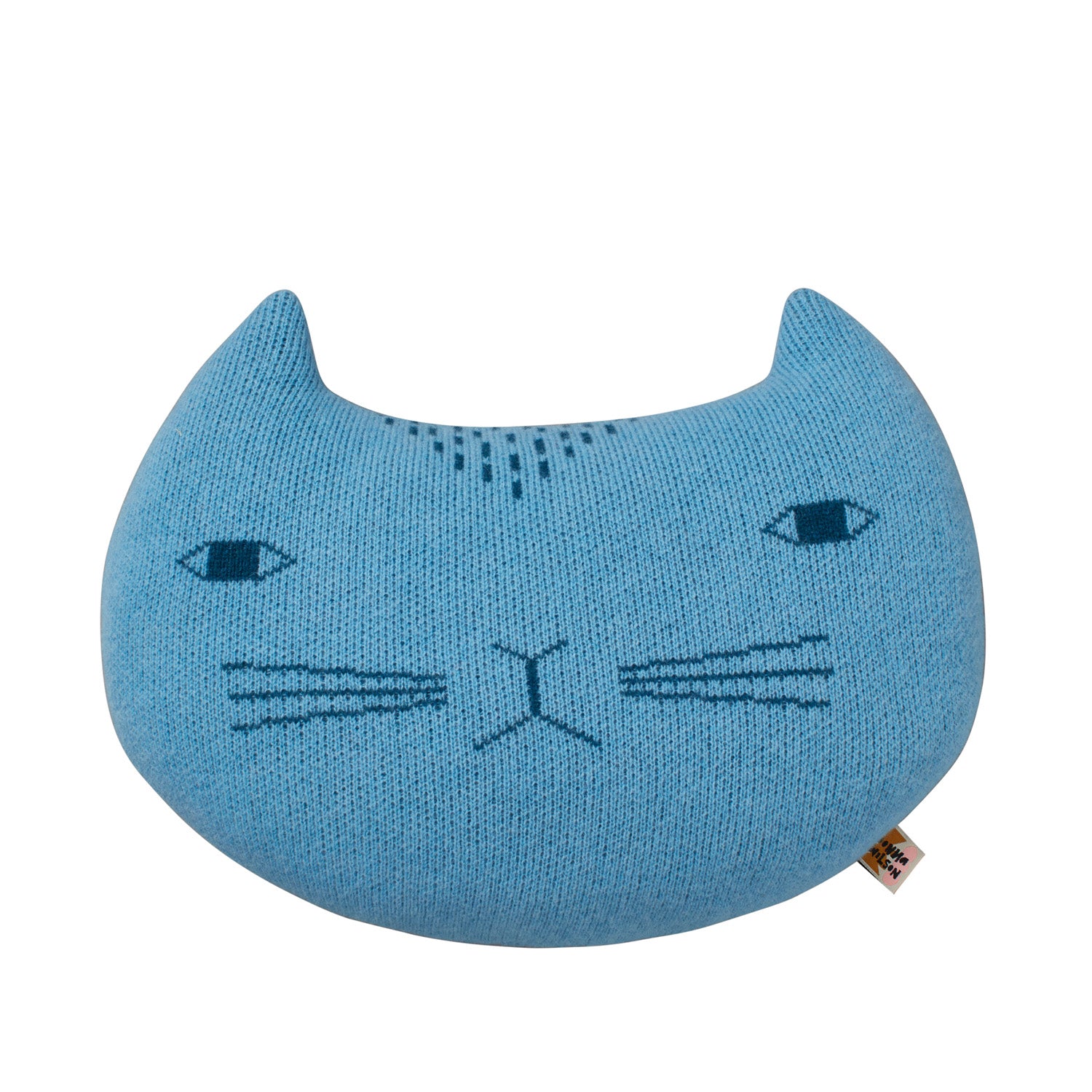 Blue Lambswool Cat Shaped Cushion