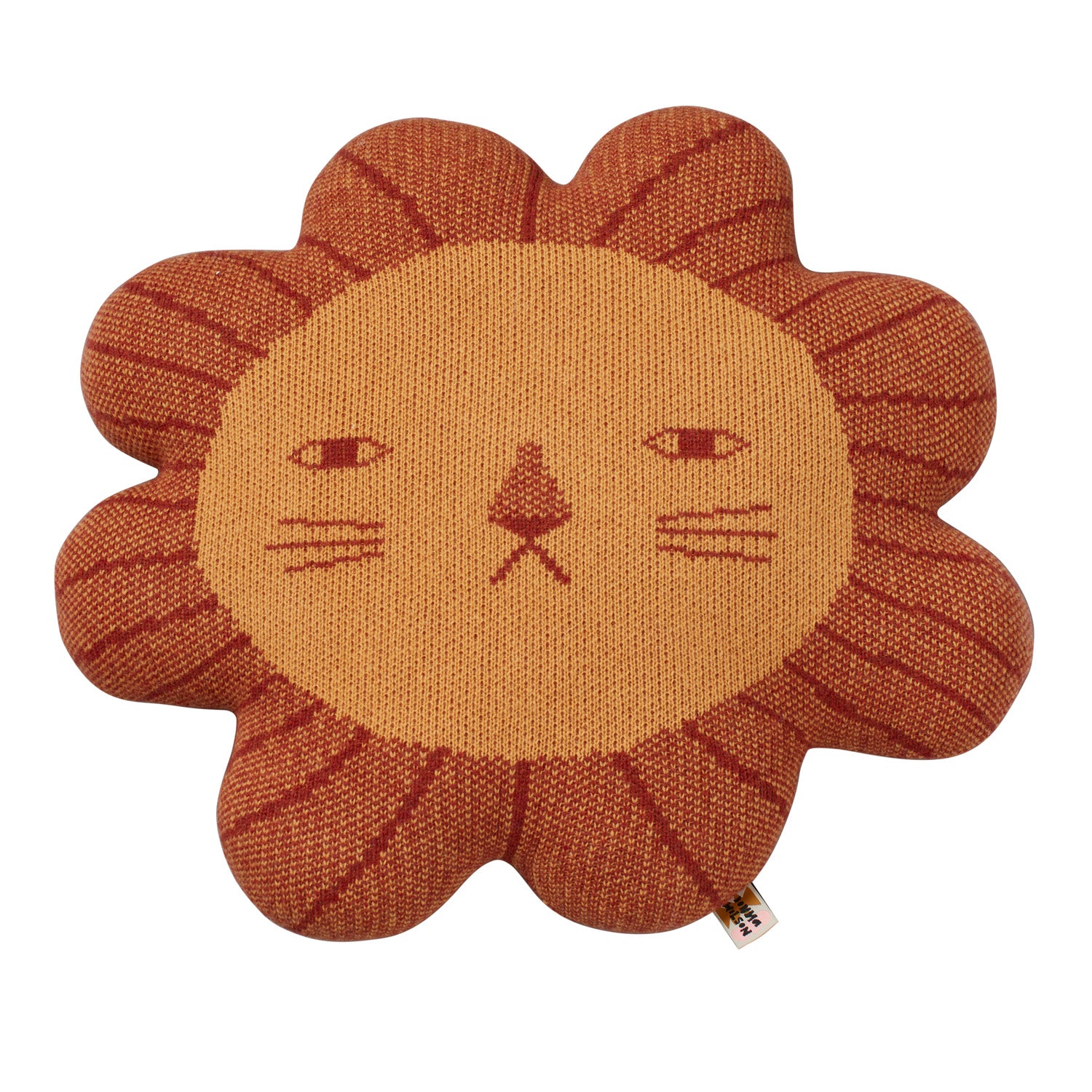 Brown Orange Lambswool Lion Shaped Cushion