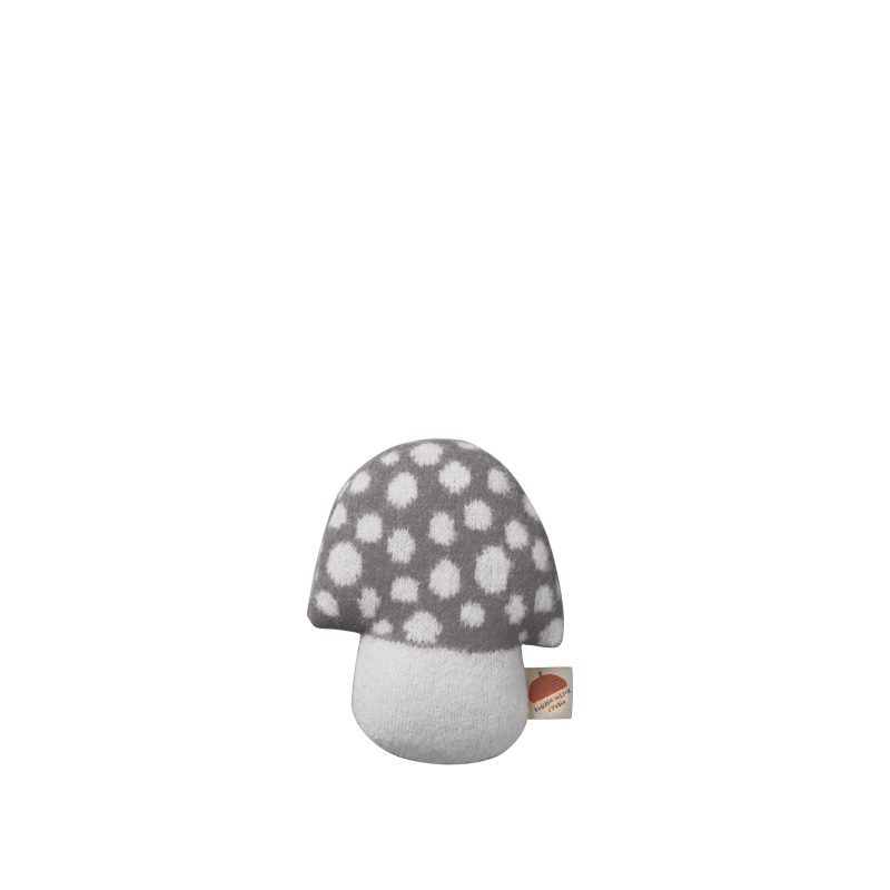 Grey Lambswool Mushroom Shaped Mini Cushion