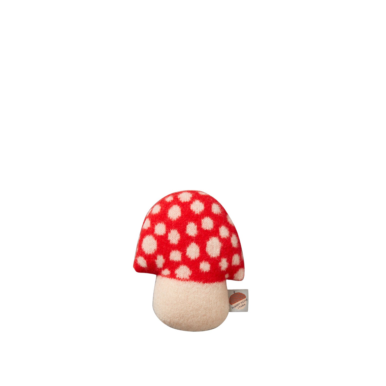 Red Lambswool Mushroom Shaped Mini Cushion