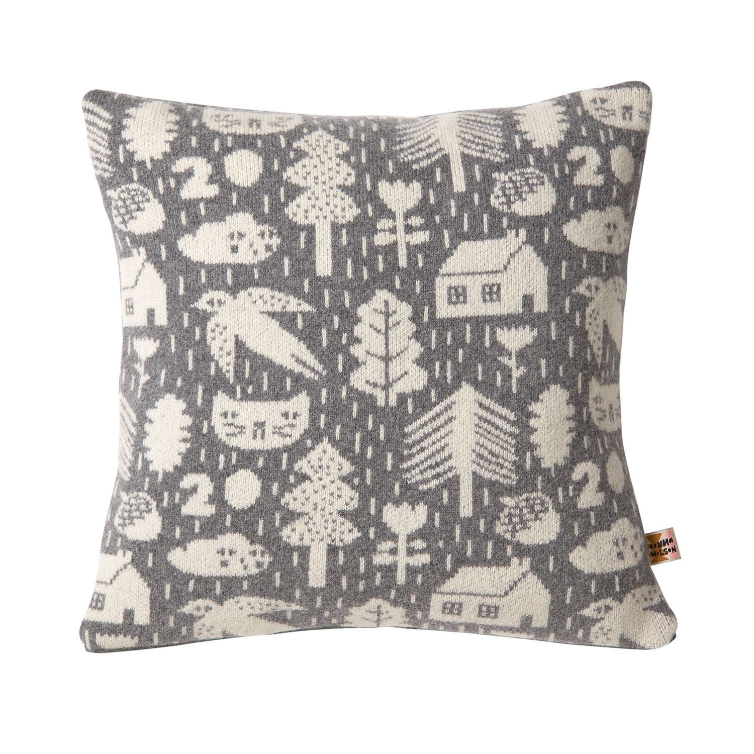 grey white lambswool wool cushion anniversary 