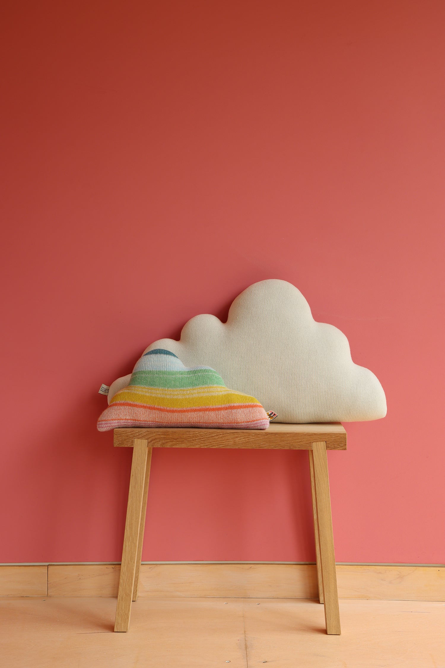 Rainbow Lambswool Cloud Small Shaped Cushion