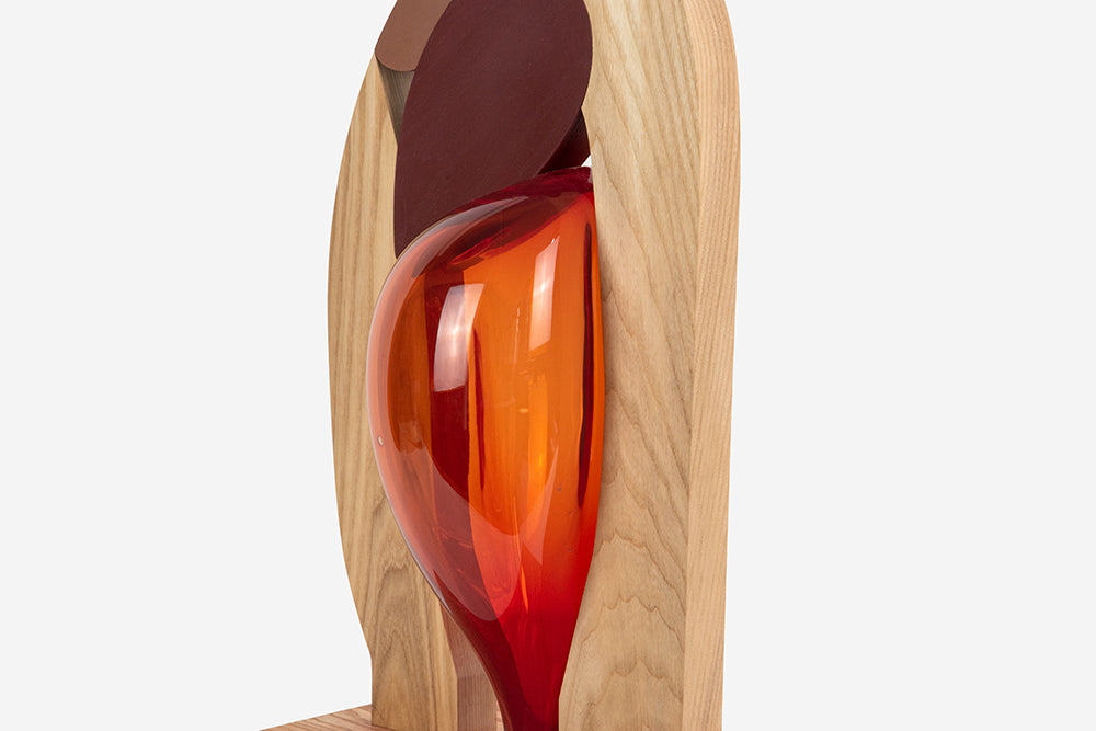 Multicolour Wood and Glass Abstract Assembly Sculpture - Breathe In