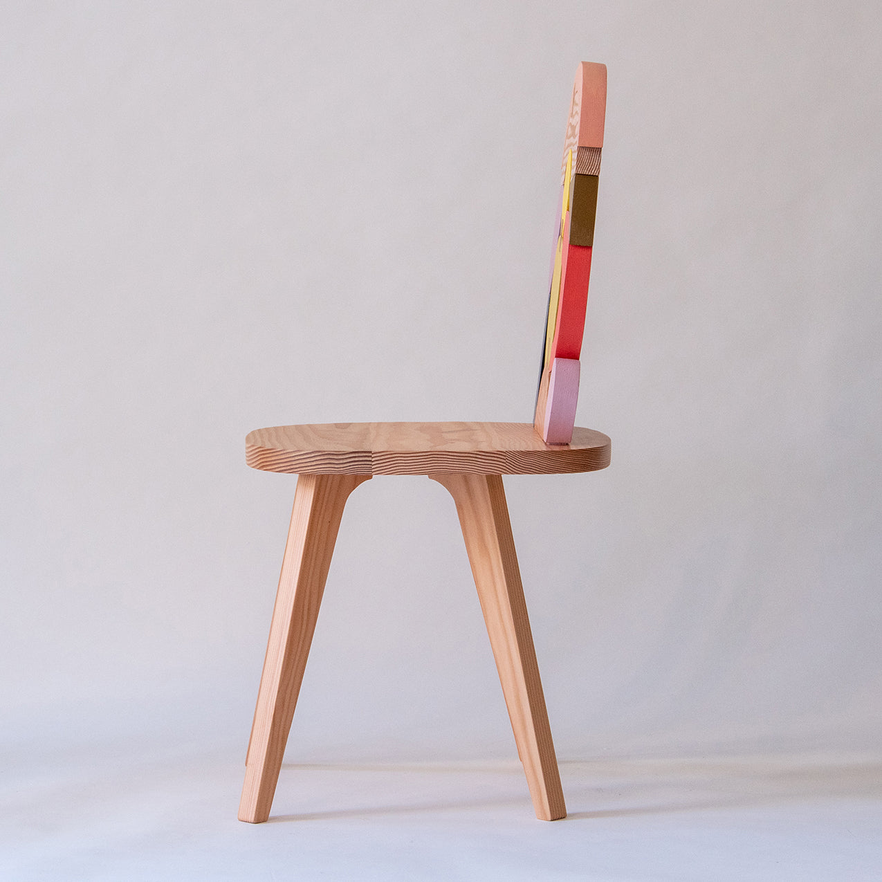 Multicolour Wood Abstract Assembly Chair No. 3