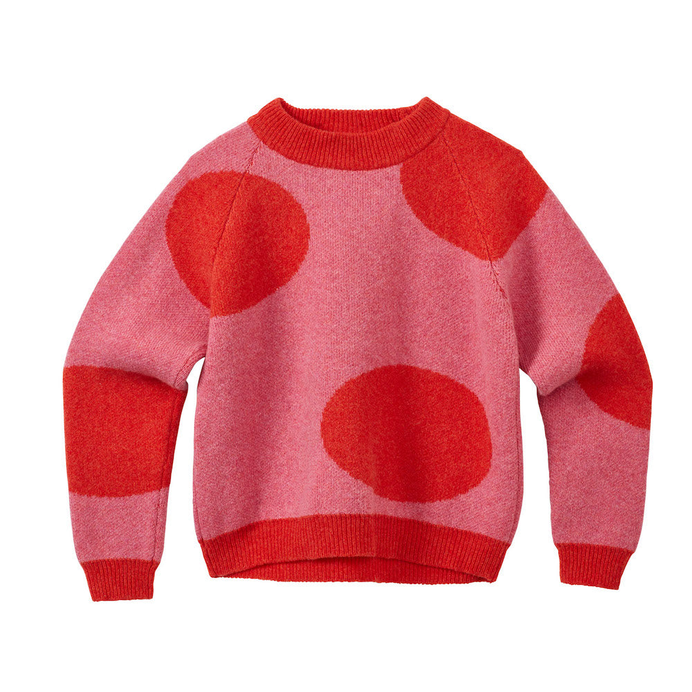 Pink Red Nougat lambswool Dotty Jumper 