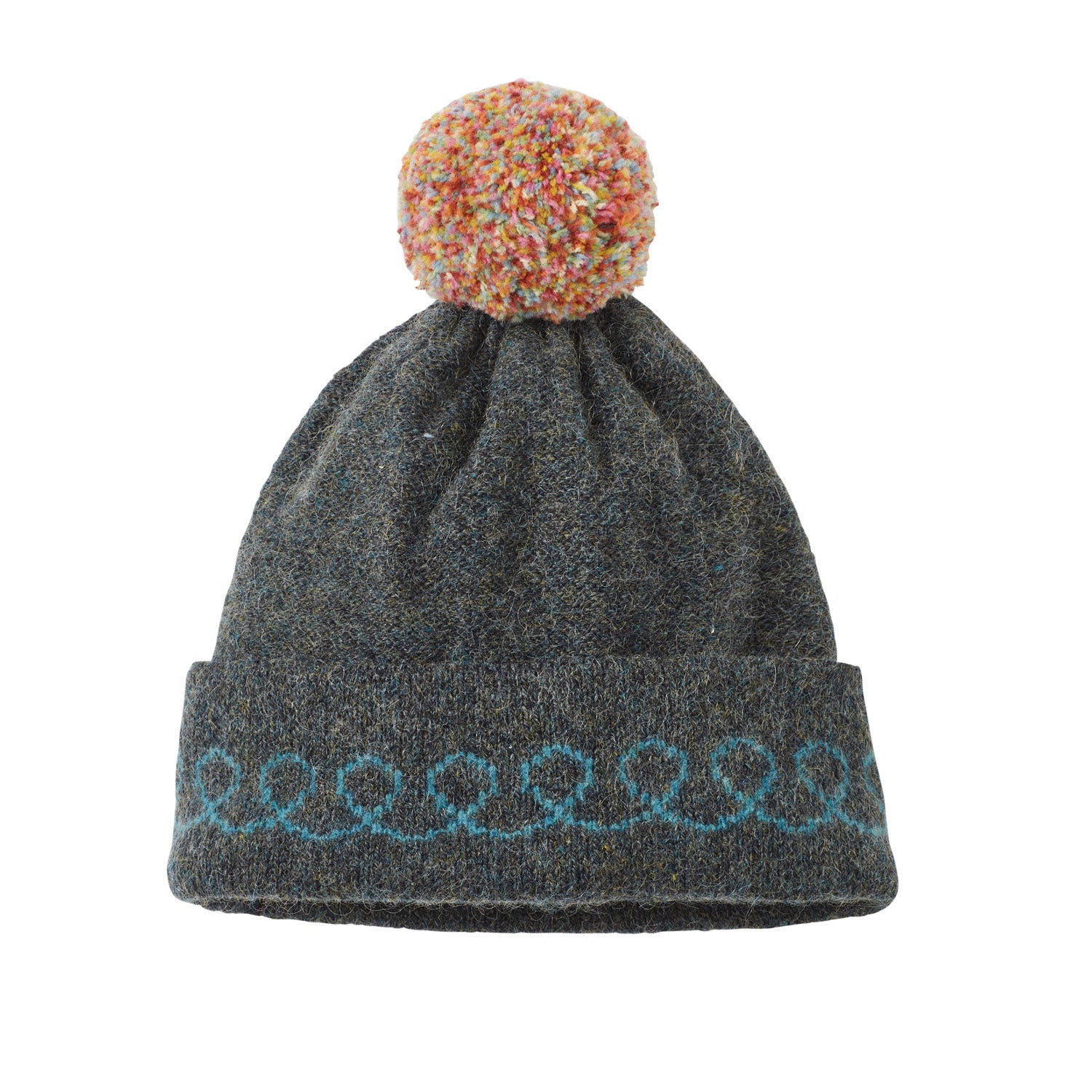 Grey Lambswool One More Loop Beanie Hat