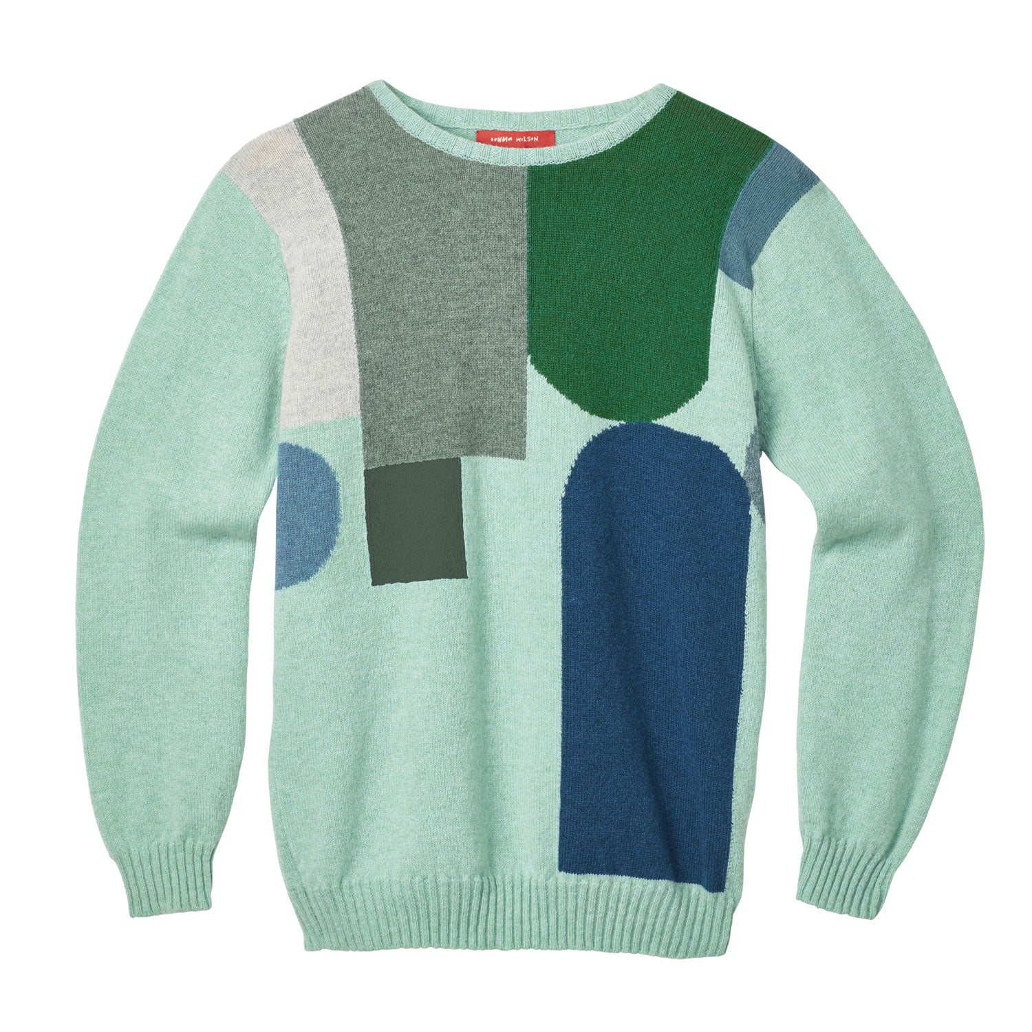 Blue Green Grey Hue Lambswool Sweater