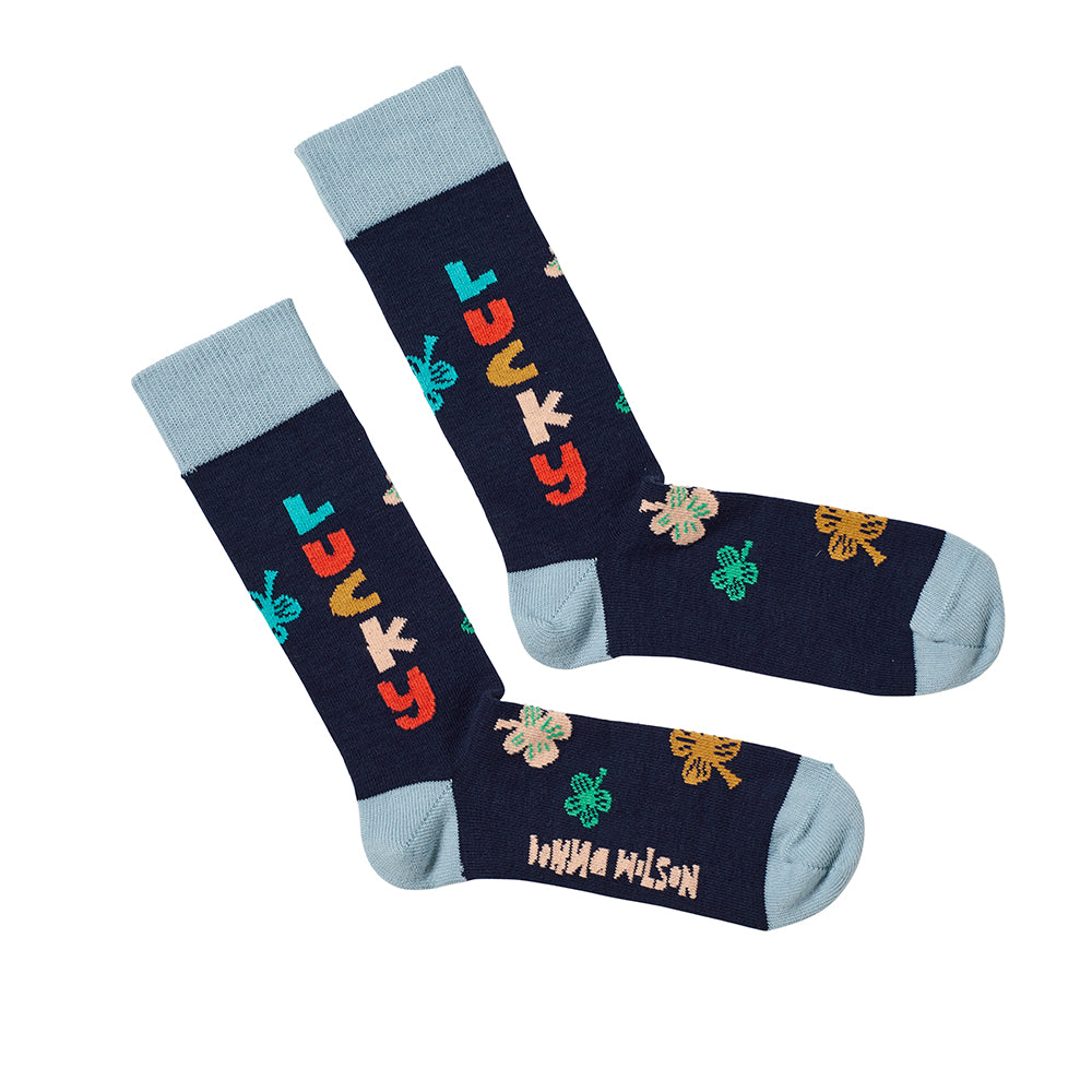 Navy Multicolour Lucky Socks