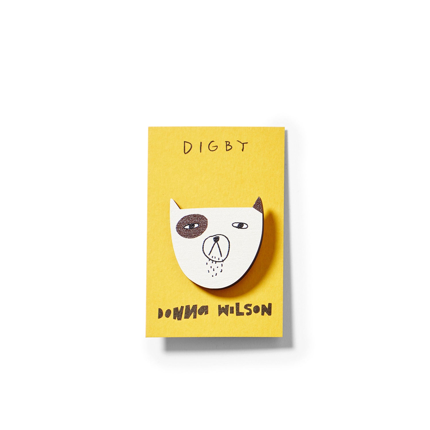 Brown White Digby Wooden Pin Badge