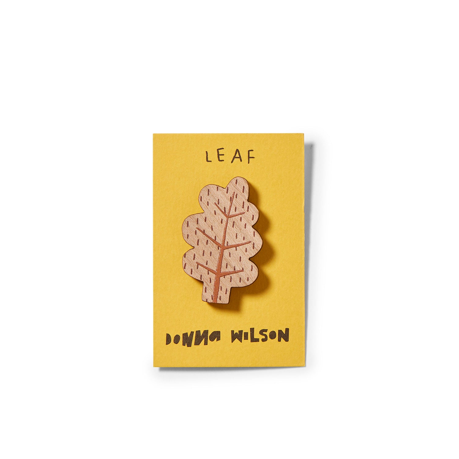 Brown Leaf Wooden Pin Badge