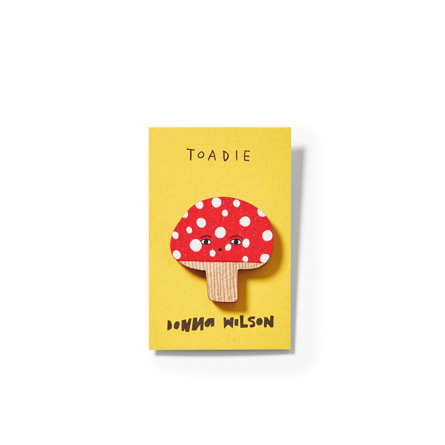 Red White Toadie Wooden Pin Badge