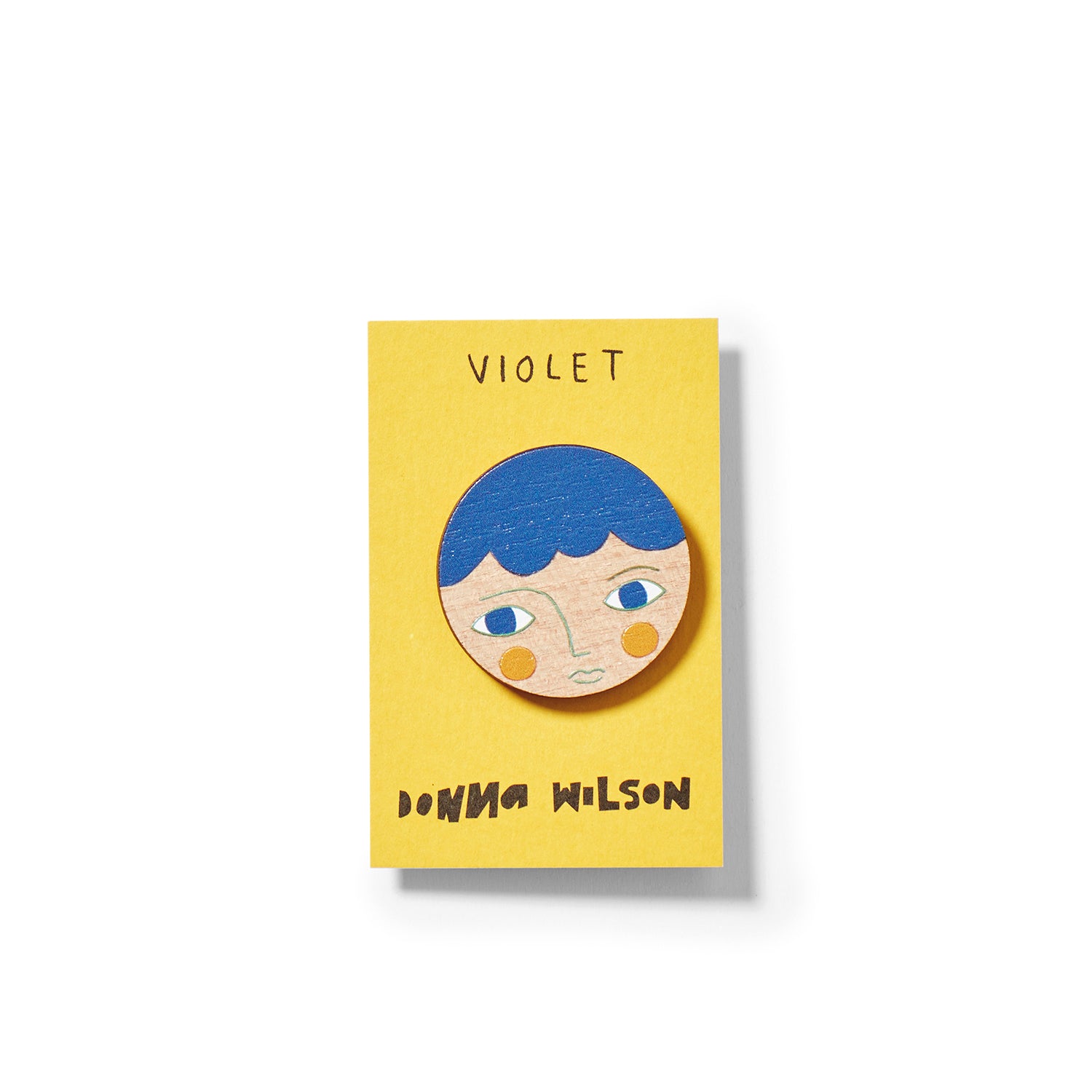 Blue Orange Violet Wooden Pin Badge