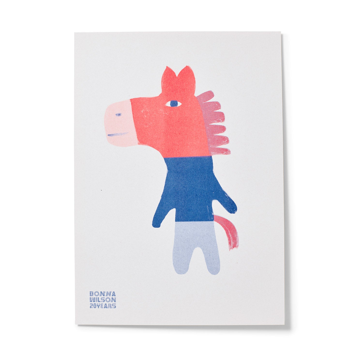 Red Blue Dave Donkey 20 Years Riso Print - Limited Edition