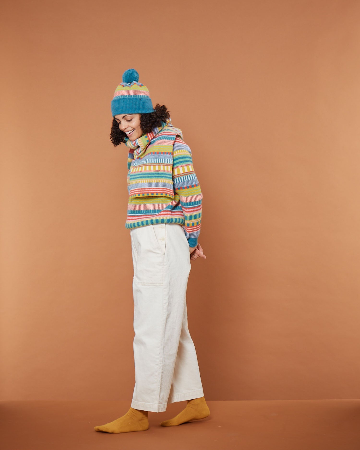 Tutti Fruitti Multicolour lambswool Static Stripe Jumper