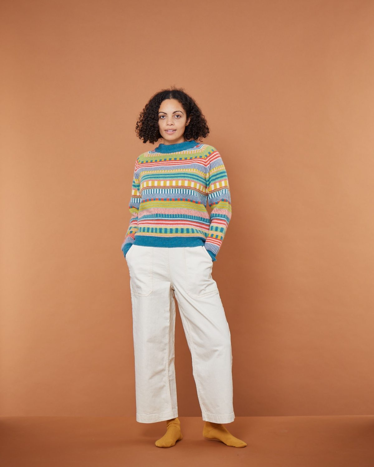 Tutti Fruitti Multicolour lambswool Static Stripe Jumper