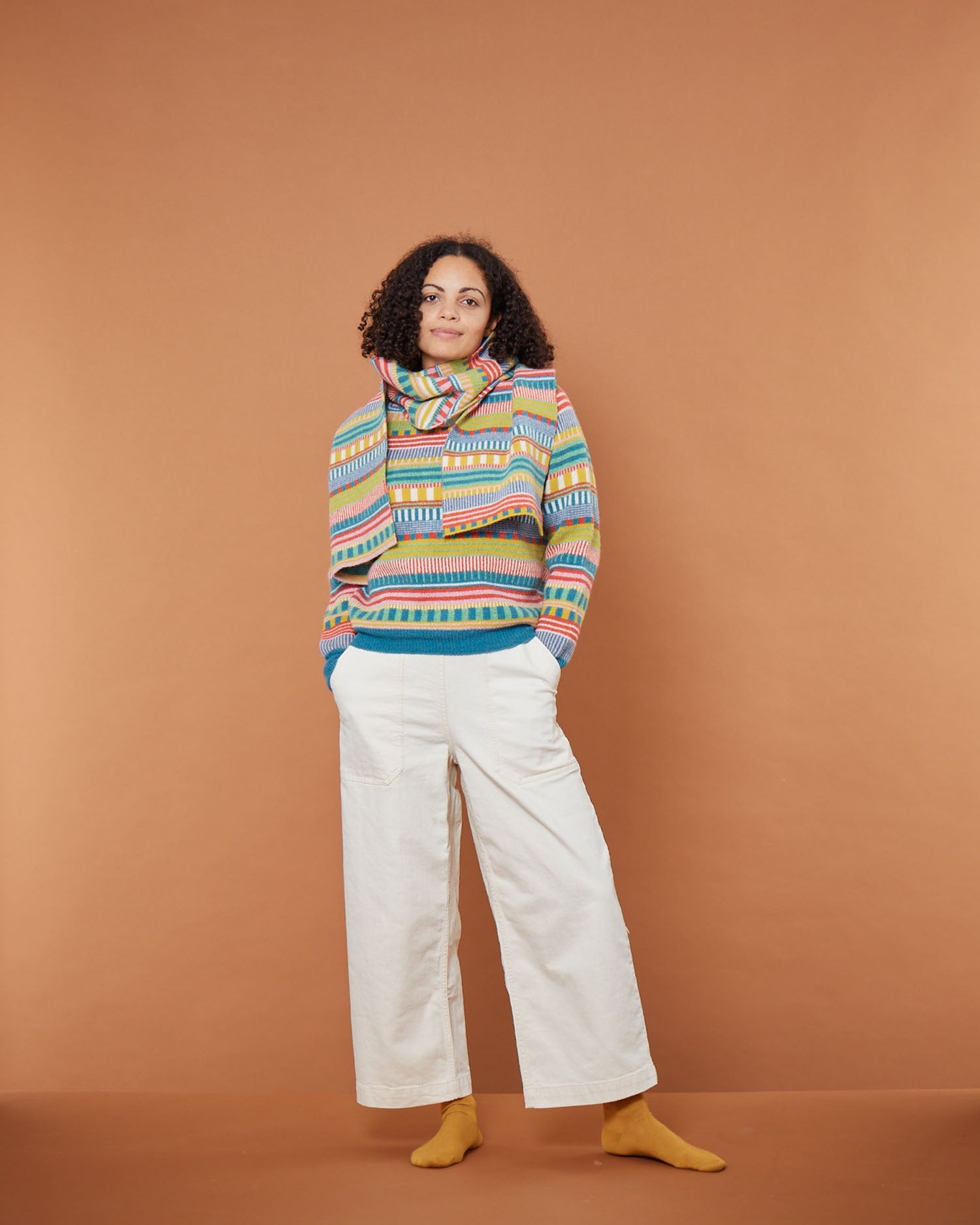 Tutti Fruitti Multicolour lambswool Static Stripe Jumper