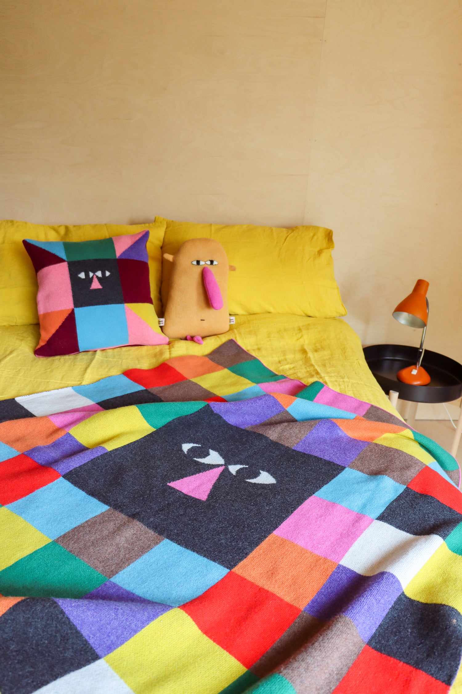 Multicolour Patchwork Stewart Easton x Donna Wilson Lambswool Cushion