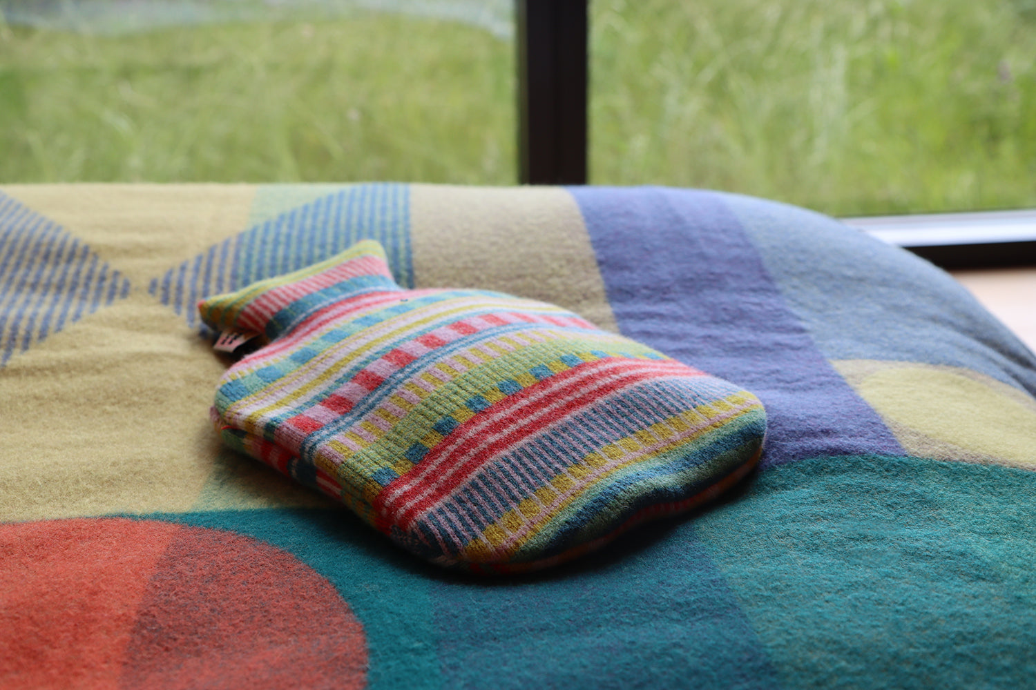 Multicolour Static Stripe Hot Water Bottle