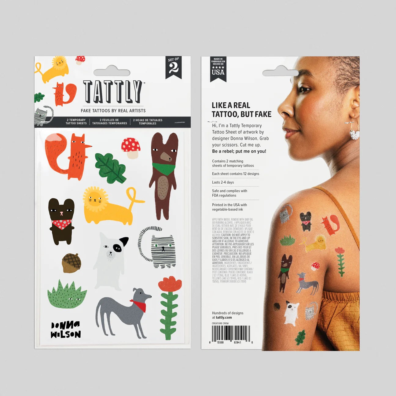 Tattly Creature Crew Tattoo Sheet (Set of 2)