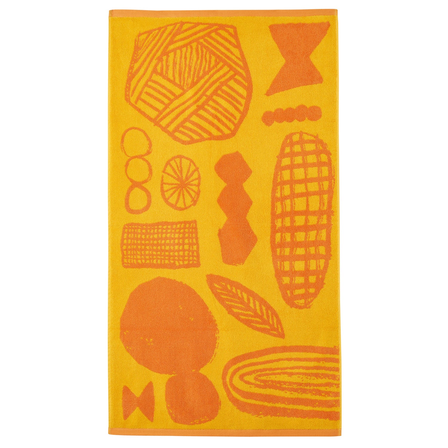 Yellow Orange Cotton Marmalade Mix Bath Towel