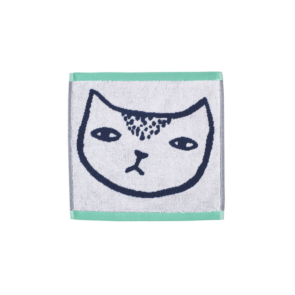 Blue White Cotton Cat Face Cloth