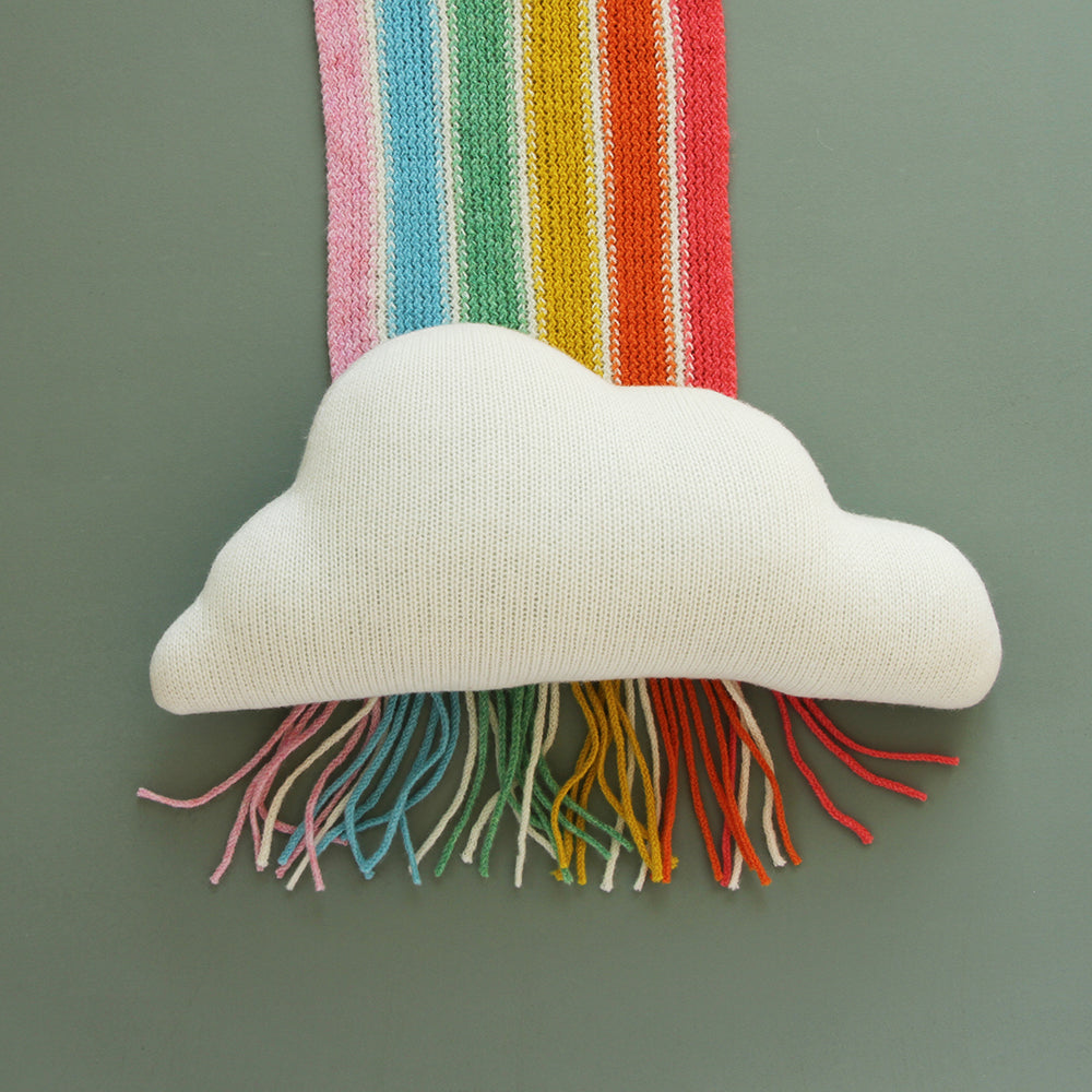 White Lambswool Cloud Small Shaped Cushion