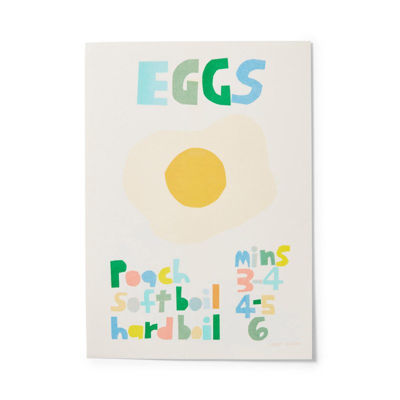 Multicolour Eggs Riso Print